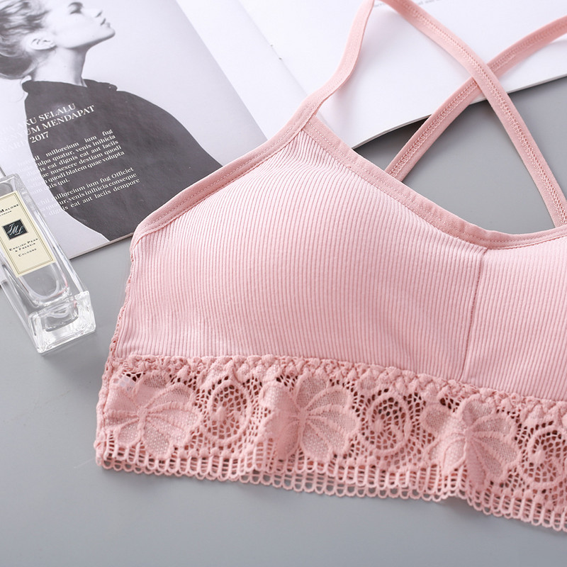 Sutien sexy din dantelă pentru femei Sutien sport rezistent la șocuri pentru femei Bralette solidă fără sârmă Lenjerie de somn casual