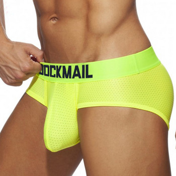 JOCKMAIL Секси мъжко бельо Бикини Мъжки слипове Cueca  Мъжки гащички Долни гащички Дишащи прозрачни мрежести 