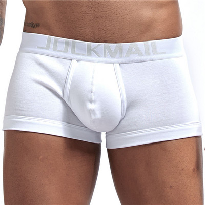 JOCKMAIL 2019 ΝΕΑ μάρκα ανδρικά μποξερ βαμβακερά σέξι ανδρικά εσώρουχα ανδρικά σώβρακα ανδρικά σορτς εσώρουχα Λευκό