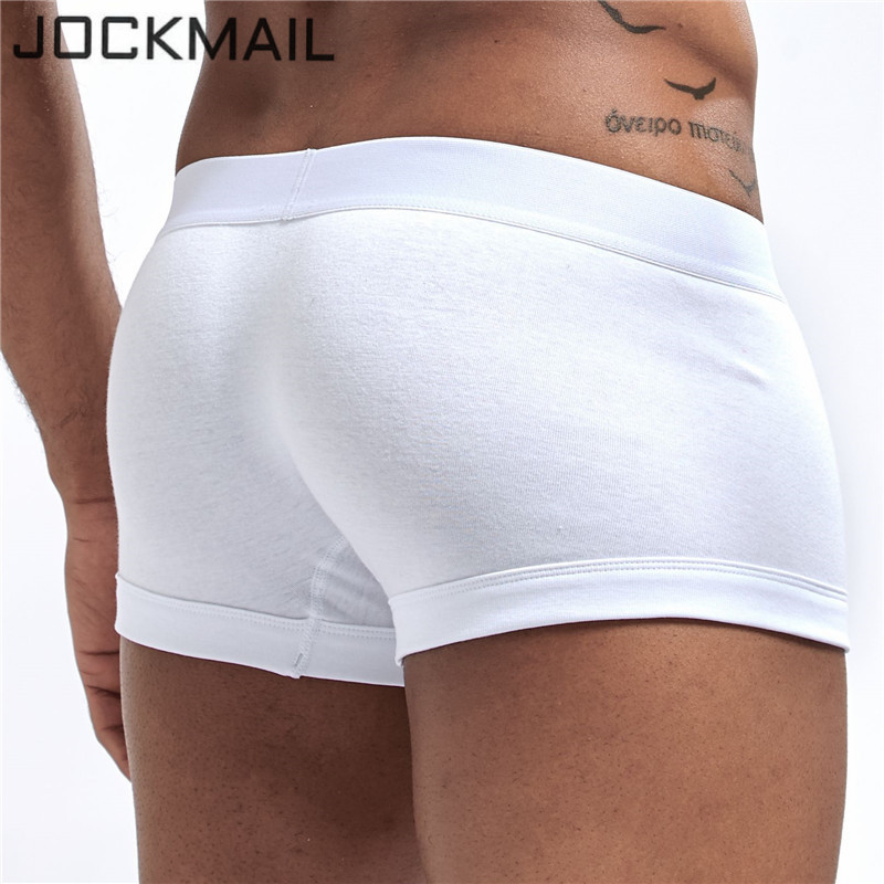 JOCKMAIL 2019 ΝΕΑ μάρκα ανδρικά μποξερ βαμβακερά σέξι ανδρικά εσώρουχα ανδρικά σώβρακα ανδρικά σορτς εσώρουχα  Λευκό