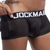 JOCKMAIL Νέο σέξι ανδρικό εσώρουχο Μπόξερ Αναπνεύσιμο διχτυωτό μπόξερ σορτς ανδρικά Σώβρακα cueca Εσώρουχα Ανδρικά μπαούλα