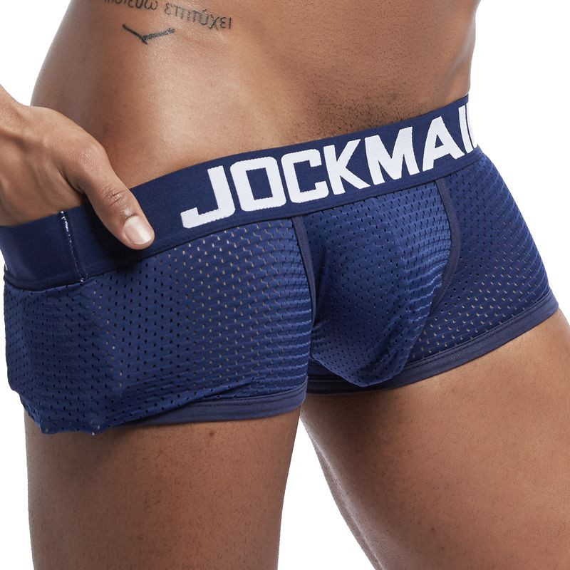 JOCKMAIL Νέο σέξι ανδρικό εσώρουχο Μπόξερ Αναπνεύσιμο διχτυωτό μπόξερ σορτς ανδρικά Σώβρακα cueca Εσώρουχα Ανδρικά μπαούλα