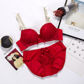 naistepesu jaapani push up pits intiimne intiimne läbipaistev aluspesu naiste komplekt Cup AB seksikad rinnahoidja ja aluspükste komplektid