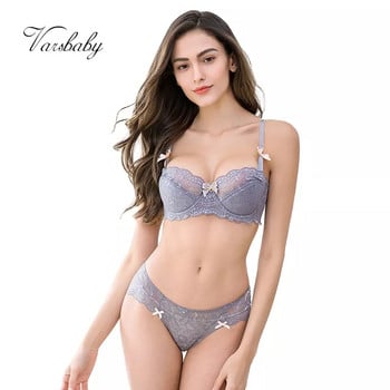 Varsbaby Sexy Female Floral Ultra-Thin Transparent Дамско бельо Дамски комплект сутиен+гащи