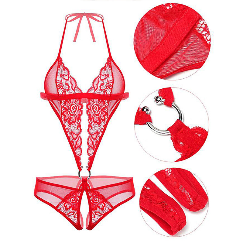 One Piece Sex Erotic Lingerie Teddies Bodytocking Bodysuit Seksikas naiste pitsiline kehaülikond pluss suuruses kostüümid Intiimne kassiülikond