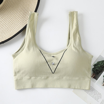 Femei cu nasturi căptușite sexy fără sârmă, respirabil, yoga, fitness, alergare, îmbrăcăminte sport, sutiene, lenjerie de somn