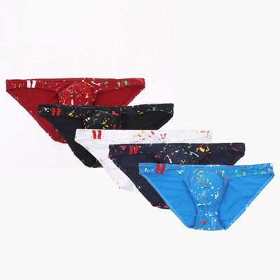 Seksi muške gaćice Mekane modne gaćice s printom Prozračno pamučno donje rublje Muško vruće donje rublje s remenom do bokova Šareno donje rublje Cueca E-046