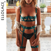 Ellolace Fetish Lenjerie Nake Sutien Deschis Lenjerie de corp Fancy Femei Costum Sexy de Lux Necenzurat Fantasy Bilizna Set Cu Portjartier