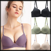 Σέξι σουτιέν χωρίς ραφές για γυναίκες Γυναικεία βαθιά U βαμβακερά εσώρουχα Super Gather Wire Δωρεάν Εσώρουχα Σουτιέν Προσαρμογή Push Up Σουτιέν