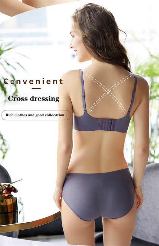 Σέξι σουτιέν χωρίς ραφές για γυναίκες Γυναικεία βαθιά U βαμβακερά εσώρουχα Super Gather Wire Δωρεάν Εσώρουχα Σουτιέν Προσαρμογή Push Up Σουτιέν