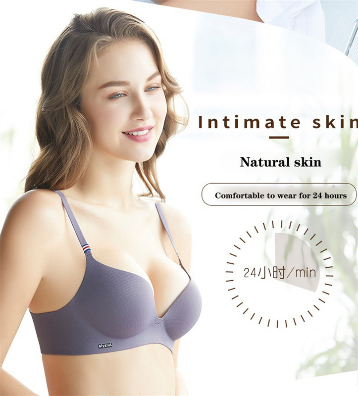 Σέξι σουτιέν χωρίς ραφές για γυναίκες Γυναικεία βαθιά U βαμβακερά εσώρουχα Super Gather Wire Δωρεάν Εσώρουχα Σουτιέν Προσαρμογή Push Up Σουτιέν