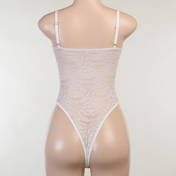 BKLD Прозрачно боди с дантелена каишка за спагети 2021 г. Дамско облекло с ниско изрязване, плетено на една кука, без гръб, прозрачно секси боди, фестивално облекло