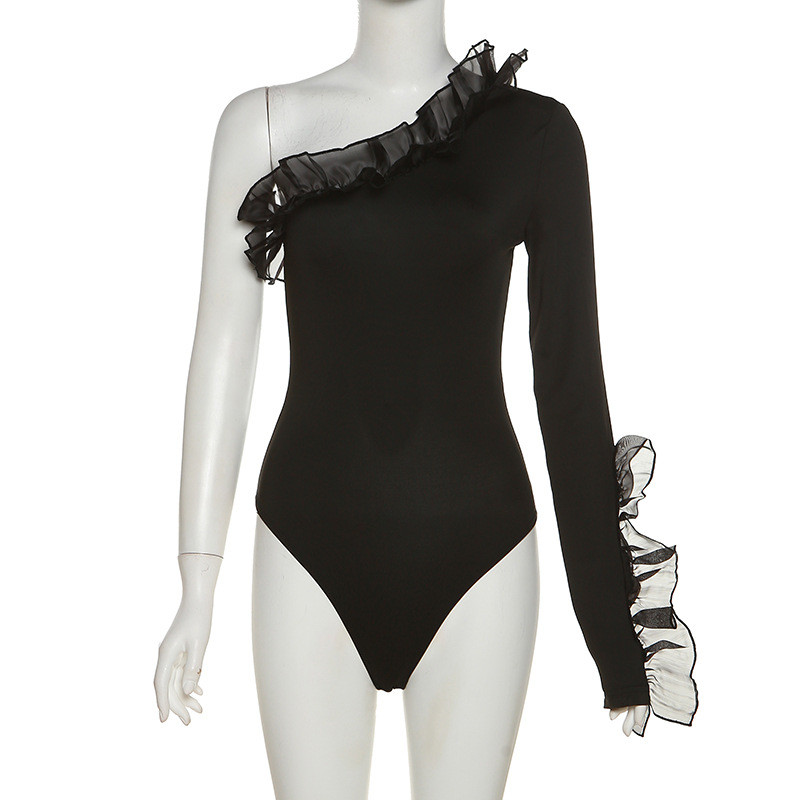 BKLD 2022. Jesen i zima Nova ženska modna mrežasta bljeskalica Jednodijelni gornji dijelovi bodija dugih rukava na jednom komadu