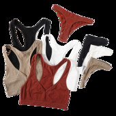 Õmblusteta rinnahoidjakomplekt Naiste aluspesu Naiste pesukomplekt soonikkoes Topid Juhtmevaba rinnahoidja kõrge sääre vöökohaga stringid Mood Tank Crop Top