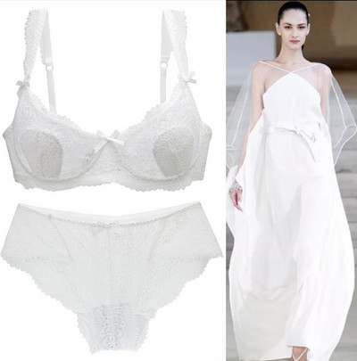 DaiNaFang Νέα σέξι σετ σουτιέν Κέντημα με λουλούδια Εξαιρετικά λεπτό χοντρό εσώρουχο με δαντέλα κάτω από σύρμα Push Up Εσώρουχα ABCD Cup