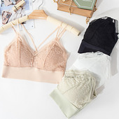 Ženski čipkasti grudnjak bez žica Seksi prsluk bez leđa Grudnjaci s tankim košaricama Donje rublje Udobni grudnjak Podstavljeni grudnjak Bešavno donje rublje za djevojke
