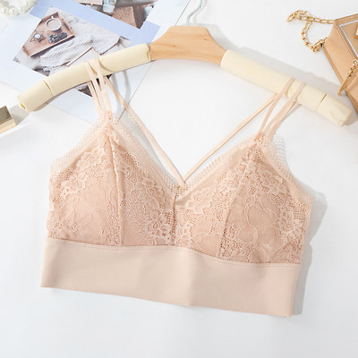 Ženski čipkasti grudnjak bez žica Seksi prsluk bez leđa Grudnjaci s tankim košaricama Donje rublje Udobni grudnjak Podstavljeni grudnjak Bešavno donje rublje za djevojke