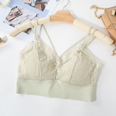 Ženski čipkasti grudnjak bez žica Seksi prsluk bez leđa Grudnjaci s tankim košaricama Donje rublje Udobni grudnjak Podstavljeni grudnjak Bešavno donje rublje za djevojke