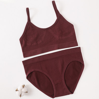 Komplet ženskog donjeg rublja Bešavne gaćice s grudnjakom Komplet push up grudnjaka Seksi donje rublje Ženski modni grudnjaci Ženski skraćeni top s u leđima