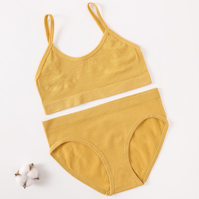 Komplet ženskog donjeg rublja Bešavne gaćice s grudnjakom Komplet push up grudnjaka Seksi donje rublje Ženski modni grudnjaci Ženski skraćeni top s u leđima