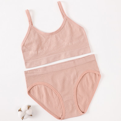 Komplet ženskog donjeg rublja Bešavne gaćice s grudnjakom Komplet push up grudnjaka Seksi donje rublje Ženski modni grudnjaci Ženski skraćeni top s u leđima