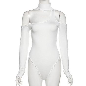 BKLD 2022 Άνοιξη και Καλοκαίρι Νέα γυναικεία ρούχα με στρογγυλή λαιμόκοψη μακρυμάνικο σέξι μπλουζάκι μονόχρωμο