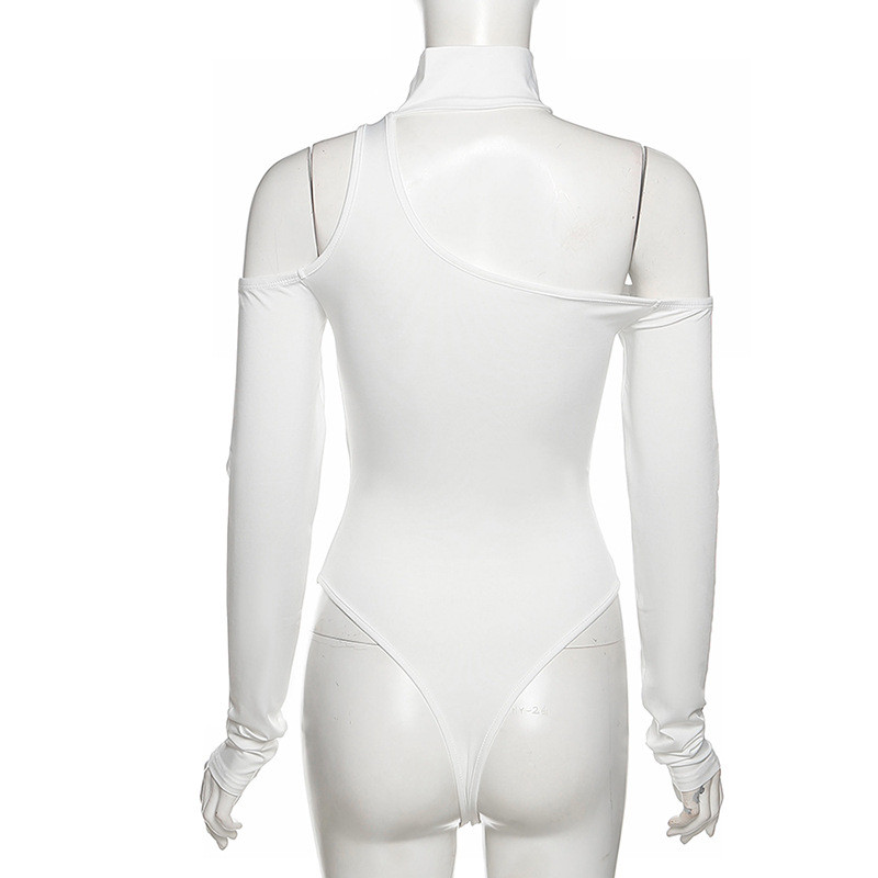 BKLD 2022. gada pavasaris un vasara jauni sieviešu apģērbi, modes apģērbi ar apaļu kakla izgriezumu, garām piedurknēm, seksīgi pie pleciem, vienkrāsaini bodi