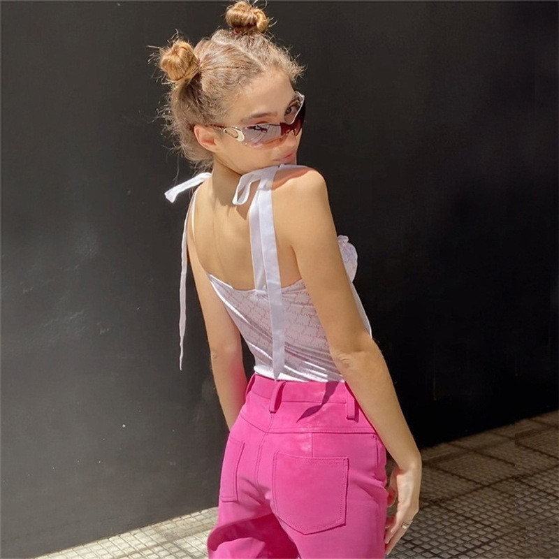 BKLD 2022, primăvară și vară, îmbrăcăminte nouă pentru femei, top cu umeri, sexy, fără spate, cu imprimeu subțire, body cu bretele spaghete