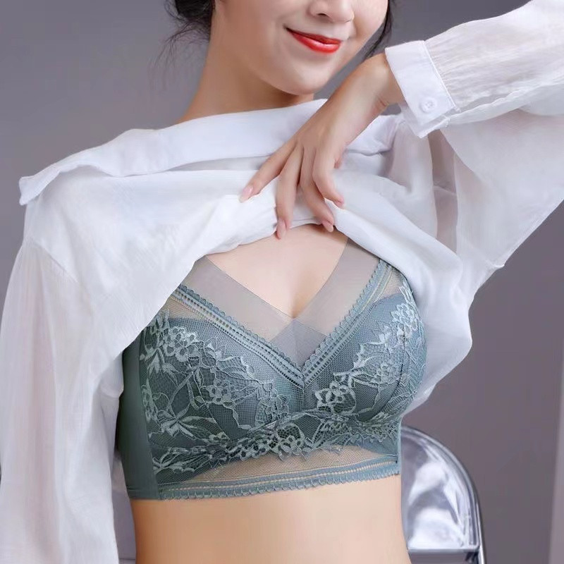 Nouă vânzare caldă sexy dantelă mărime mare cu spate frumos sutien fix pentru femei secțiune subțire fără urme lenjerie de corp pentru femei anti-cădere