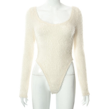 BKLD Γυναικεία Ρούχα 2021 Φθινόπωρο και Χειμώνας Νέα μονόχρωμη ραφή casual, στρογγυλή λαιμόκοψη, λεπτή μακρυμάνικη μπλούζα μπλούζα