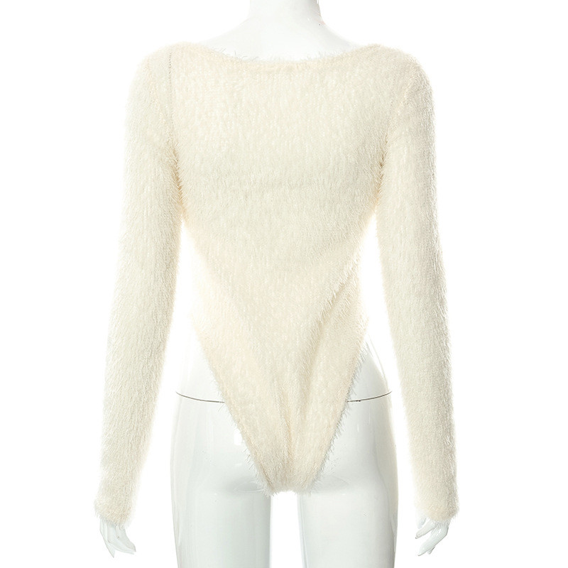 BKLD Îmbrăcăminte pentru femei 2021, toamnă și iarnă, noua culoare solidă cu cusături, ocazional, cu gât rotund, body subțire cu mânecă lungă, cu pluș