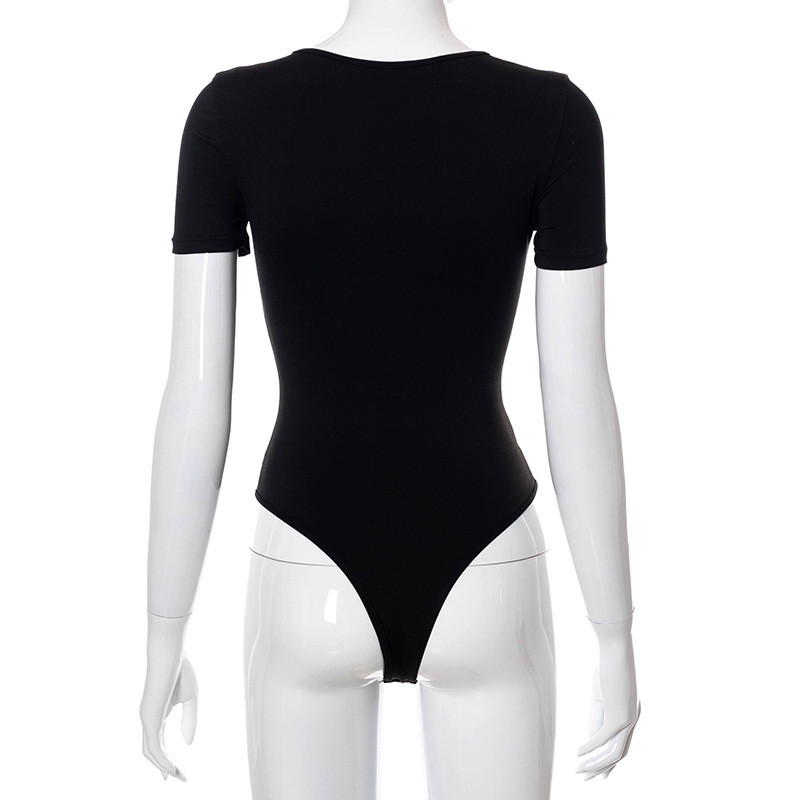 BKLD Festival Îmbrăcăminte Topuri pentru femei, vara 2021, noua culoare solidă, cu gât rotund, cu mânecă scurtă, cu șireturi, încrucișată, negru