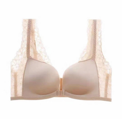 Μπροστινή πόρπη Σέξι δαντέλα Όμορφη πλάτη Εσώρουχα χωρίς ατσάλι Μικρό στήθος Γυναικείο σουτιέν Άνετο σετ σουτιέν χωρίς ραφή