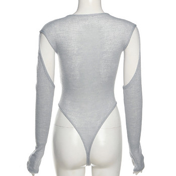 BKLD 2021 Χειμερινά νέα σέξι ρούχα για γυναίκες Μόδα στρογγυλή λαιμόκοψη μακριά μανίκια, μονόχρωμη κομμένη φόρμα ολόσωμη φόρμα