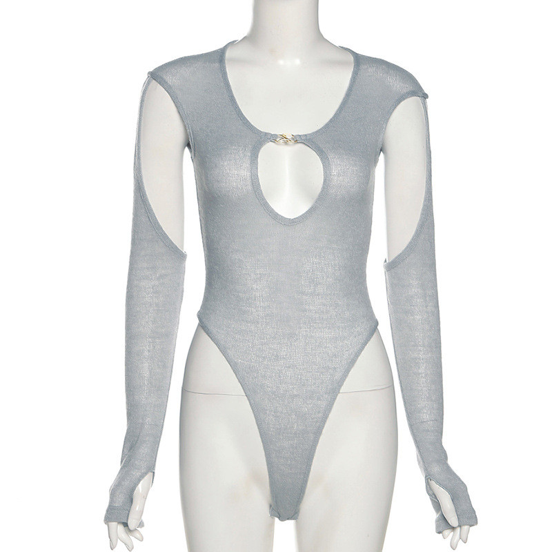 BKLD 2021, iarnă, haine noi sexy pentru femei, la modă, cu gât rotund, cu mânecă lungă, subțire, culoare solidă, decupată, ținute dintr-o bucată