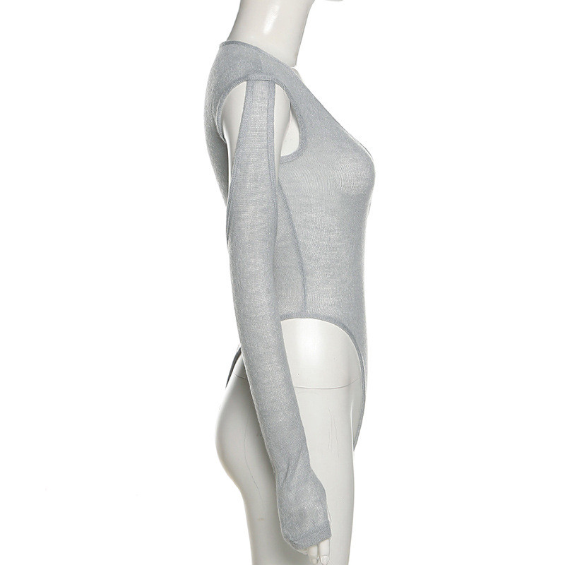 BKLD 2021, iarnă, haine noi sexy pentru femei, la modă, cu gât rotund, cu mânecă lungă, subțire, culoare solidă, decupată, ținute dintr-o bucată