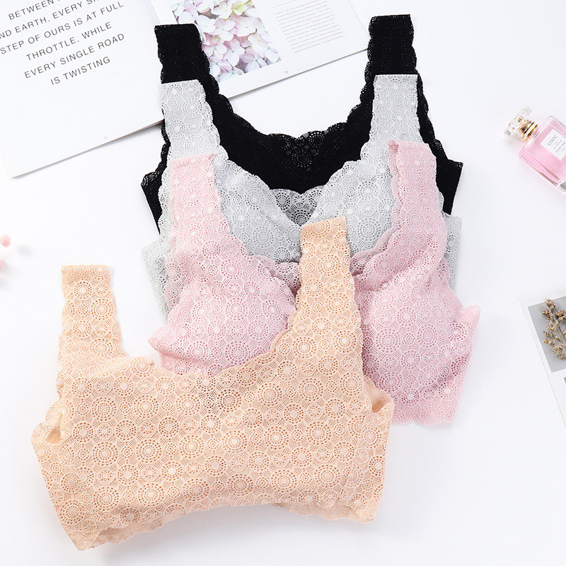 HIVOF εσώρουχα από δαντέλα χωρίς ραφές, σουτιέν από σωληνάριο, αθλητικό γιλέκο ύπνου χωρίς ατσάλι, σέξι δαντελένιο σουτιέν
