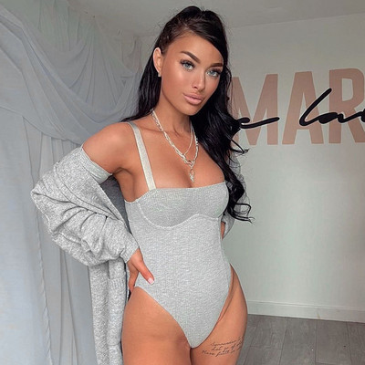 BKLD 2021 suvine uus õhuke ühevärviline varrukateta Push Up spagetirihmaga bodid Naiste riided Seksikad pidulikud klubirõivad