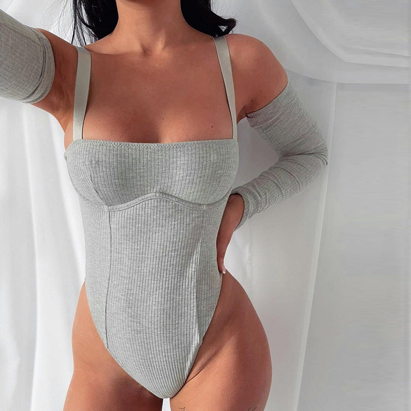 BKLD 2021 suvine uus õhuke ühevärviline varrukateta Push Up spagetirihmaga bodid Naiste riided Seksikad pidulikud klubirõivad