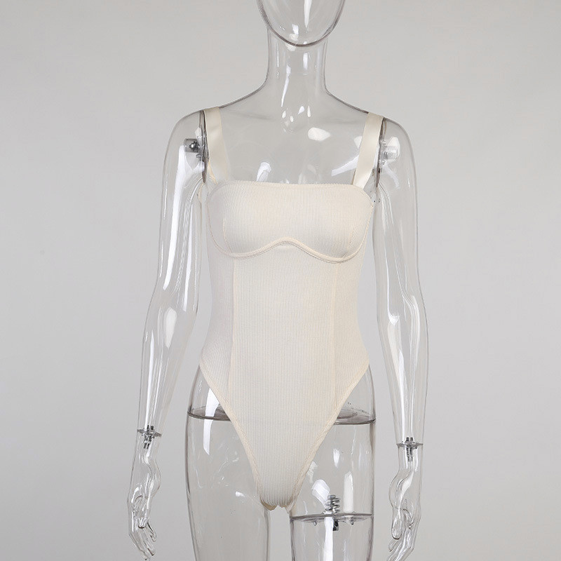 BKLD 2021 suvine uus õhuke ühevärviline varrukateta Push Up spagetirihmaga bodid Naiste riided Seksikad pidulikud klubirõivad