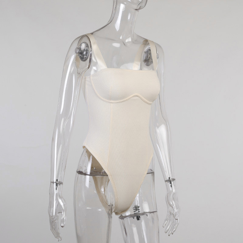 BKLD 2021 suvine uus õhuke ühevärviline varrukateta Push Up spagetirihmaga bodid Naiste riided Seksikad pidulikud klubirõivad