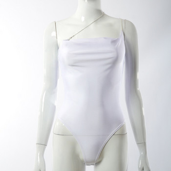 BKLD Γυναικεία Ρούχα 2021 Άνοιξη και Καλοκαίρι Νέο μονόχρωμο λευκό κορμάκι χαμηλού κομμένου αμάνικο αμάνικο μονόχρωμο ρούχο