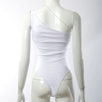 BKLD Γυναικεία Ρούχα 2021 Άνοιξη και Καλοκαίρι Νέο μονόχρωμο λευκό κορμάκι χαμηλού κομμένου αμάνικο αμάνικο μονόχρωμο ρούχο