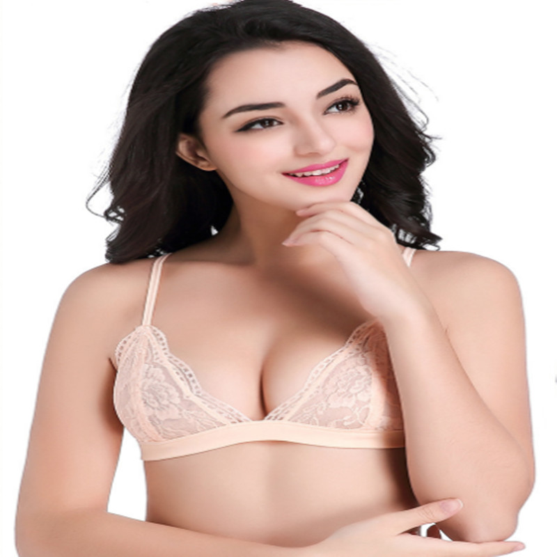 Euroopa ja Ameerika seksikas pitsist ääristeta rinnahoidja triangle cup ultra õhuke hingav reguleeritav rinnahoidja