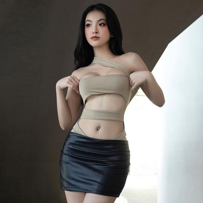 BKLD Body cu un singur umăr, fără mâneci, sexy, scobit, de culoare solidă, la modă, vara 2023, haine noi pentru femei, ținută de club de noapte