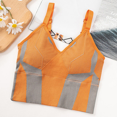 Crop Top pentru femei Lenjerie de corp fără cusături Crop Top Femei Lenjerie sexy Camolă căptușită fără mâneci