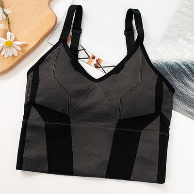 Crop Top pentru femei Lenjerie de corp fără cusături Crop Top Femei Lenjerie sexy Camolă căptușită fără mâneci