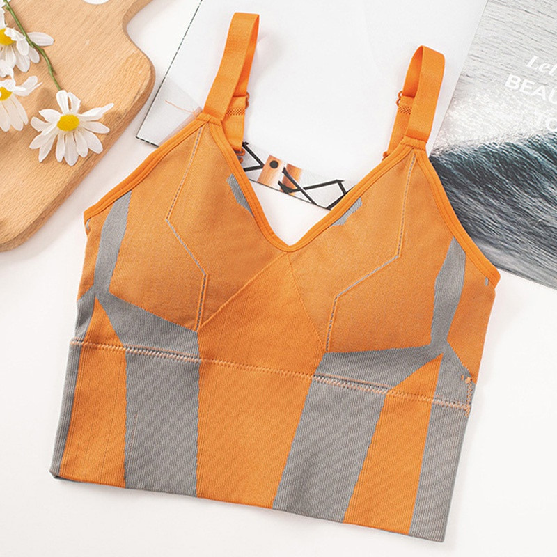 Crop Top pentru femei Lenjerie de corp fără cusături Crop Top Femei Lenjerie sexy Camolă căptușită fără mâneci