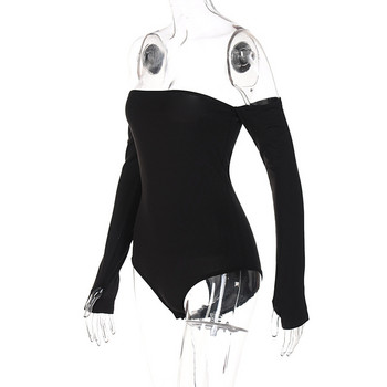 BKLD Дамско облекло, секси 2021 г., ново зимно тънко горнище с отворени рамене, с дълъг ръкав, облекло по тялото, черни гащеризони без гръб