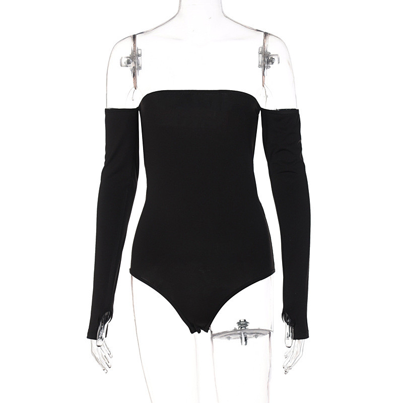 BKLD Îmbrăcăminte pentru femei Sexy 2021 Noua iarnă subțire de pe umăr Top cu mânecă lungă Body Body fără spate Salopete negre